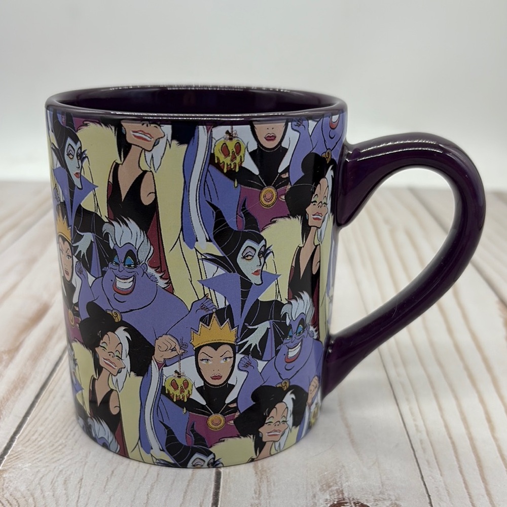 Disney Villains Purple 14oz Mug Cruella De Vil Maleficent Evil Queen Ursula